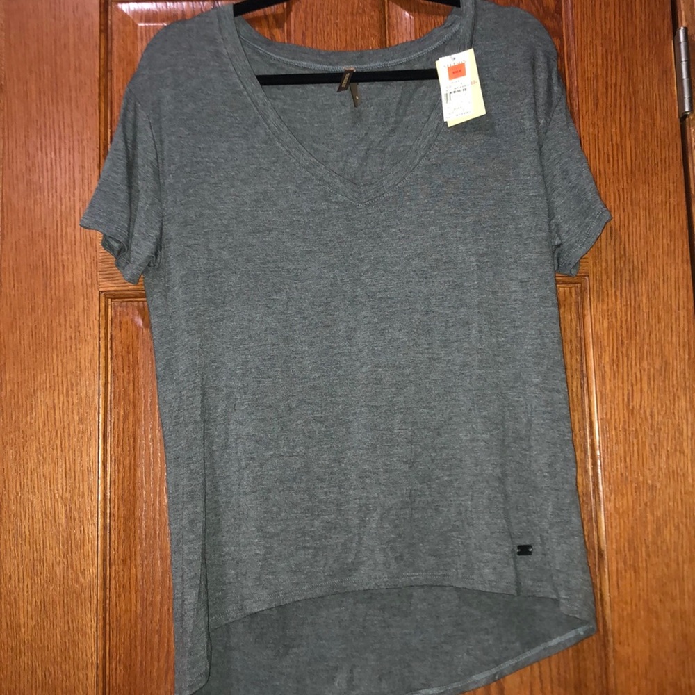 Gray V neck Tee